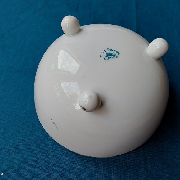 Antique hand painted mayonnaise set delicate roses and gold accents 3 pieces - Picture 6 of 12